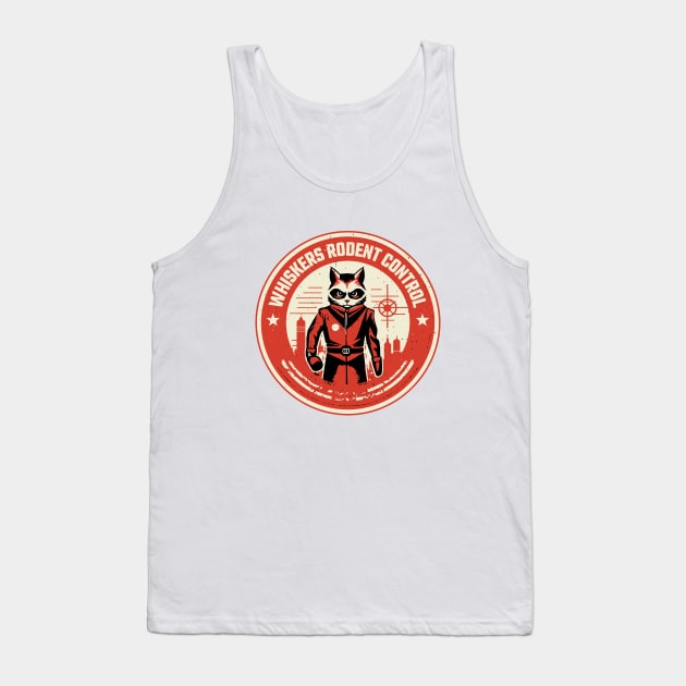 Whiskers Rodent Control - Retro Vintage Pest Control Logo - WTF Tank Top by Dazed Pig